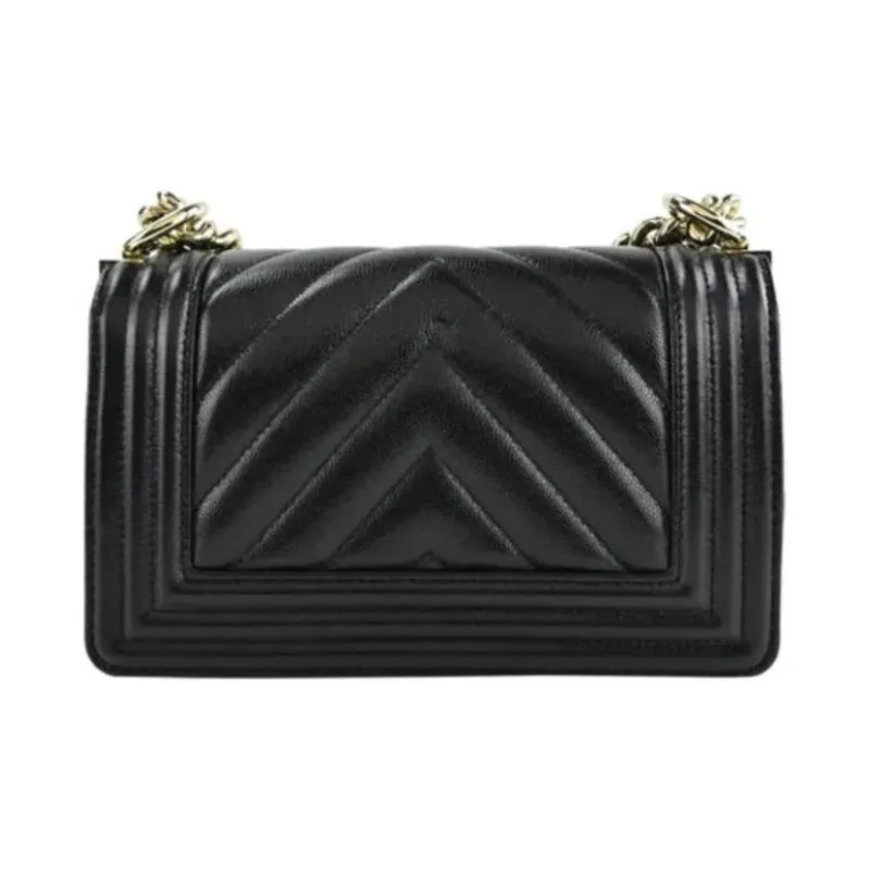 CHANEL Leboy Grain Embossed Calfskin Portable Crossbody Bag, Shoulder Bag Trumpets Women's Black-1