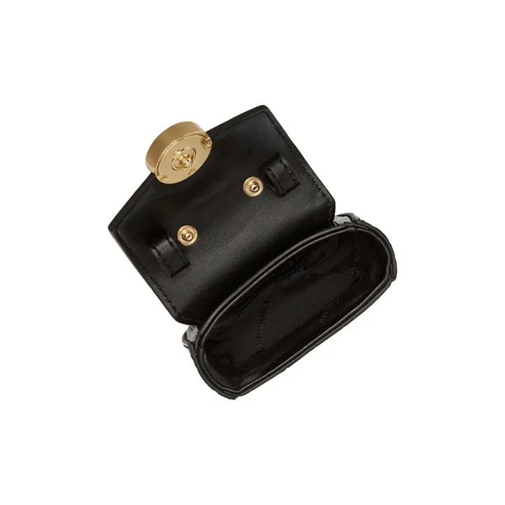 MICHAEL KORS Carmen Artificial Leather Earphone Case Crossbody Bag Extra Small Women's Black-4