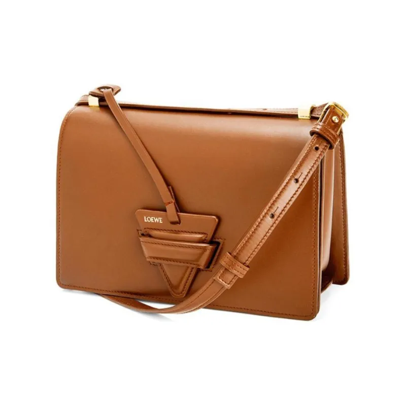 LOEWE Barcelona Silk Calfskin Handbag Shoulder Bag Crossbody Bag Women's Brown-1