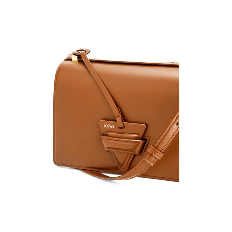 LOEWE Barcelona Silk Calfskin Handbag Shoulder Bag Crossbody Bag Women's Brown-4