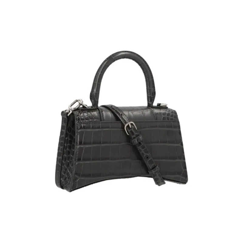 Balenciaga Hourglass Leather Handbag Women's Dark Gray-1