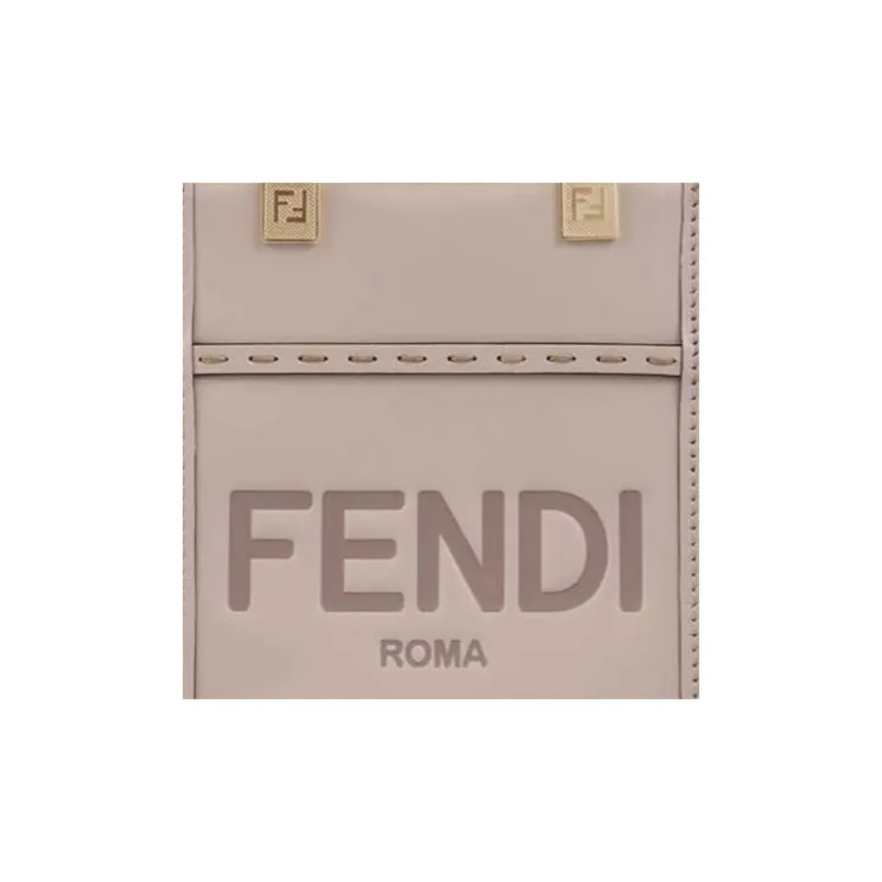 FENDI Cow Leather Tote Bag Shopping Bag Handbag Shoulder Bag Crossbody Bag Mini Women's Gray-6