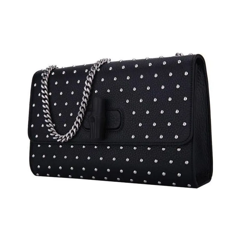 GUCCI Leather Shoulder Bag Crossbody Bag Women's Black-1