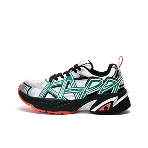 Kappa Anti Slip Wear Resistant Low Top Casual Running Shoes Unisex White Green