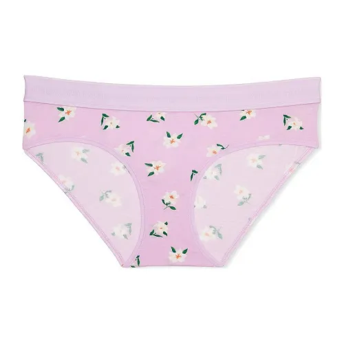 Victoria's Secret Logo Cotton Hiphugger Panty/Violet Sugar Tossed Lilies Underpants Women's 1 Pack Purple Print