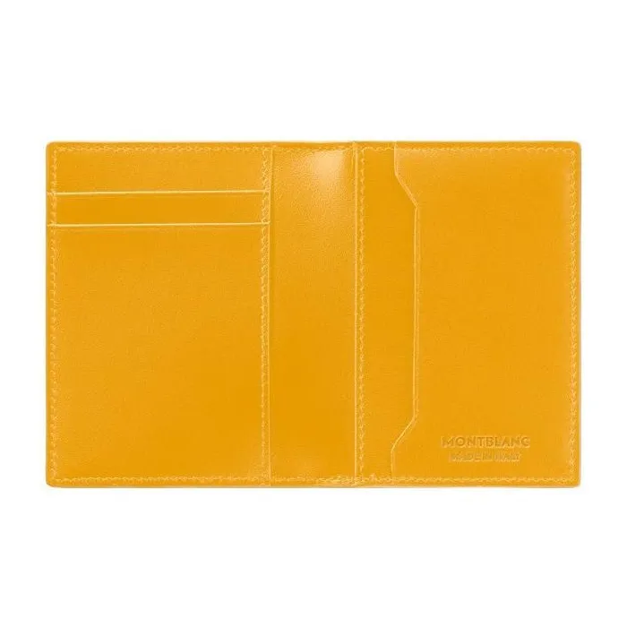 MONTBLANC Grain Cow Leather Card Holder Unisex Warm Yellow-2