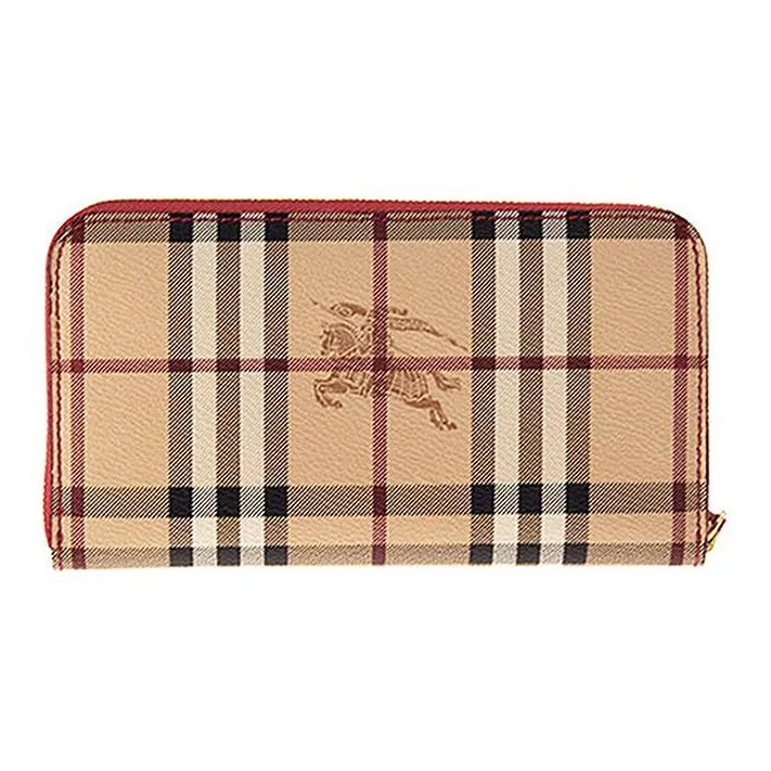 Burberry PVC With Calfskin Card Holder Wallet Women's Red-0
