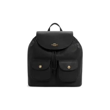 COACH Pennie Leather Backpack Small Size Women's Black