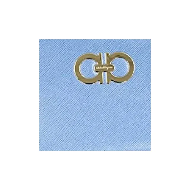 FERRAGAMO Cow Leather Wallet Women's Light Blue-1