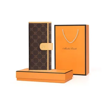 MashaLanti PVC Money Clip Card Holder Coin Purses Wallets Regular Women's Coffee/Dark Brown & Apricot