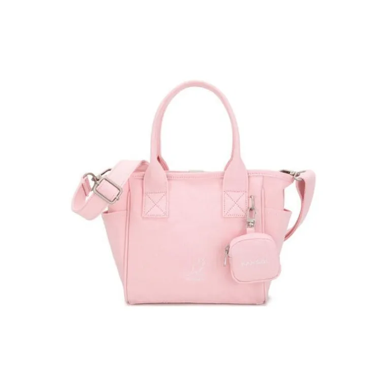 KANGOL Cotton Tote Bag Shopping Bag Shoulder Bag Crossbody Bag Handbag Women's Pink-0