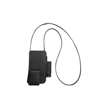 HERMES Hermèsway Epsom Swift With Box Calfskin Cell Phone Pouch Women's Black