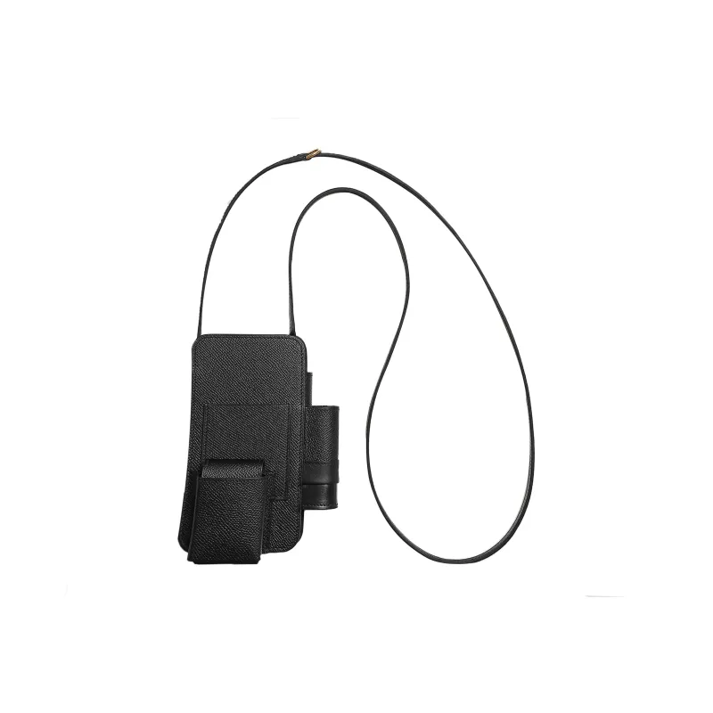 HERMES Hermèsway Epsom Swift With Box Calfskin Cell Phone Pouch Women's Black-0