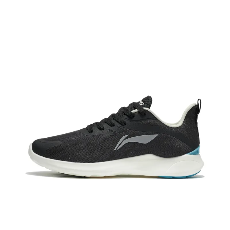 LiNing Elegance Series Cushioned Wear Resistant Breathable Low Top Running Shoes Men's Black-0
