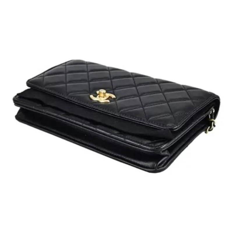 CHANEL WOC Smooth Lambskin Shoulder Bag, Crossbody Bag Mini Women's Black-3