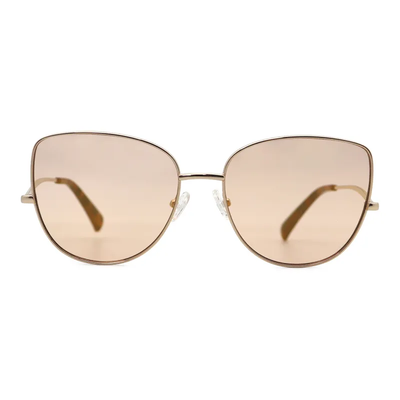 Pair Ponyo Metal Square Sunglasses Unisex Gold-1
