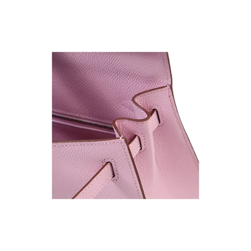 HERMES Kelly Epsom Leather Kelly Bag One Shoulder Handbags Regular Women's X9 Mauve Sylvestre Mallow Purple-11