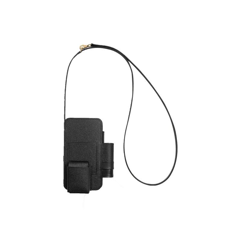 HERMES Hermèsway Epsom Swift With Box Calfskin Cell Phone Pouch Women's Black-1