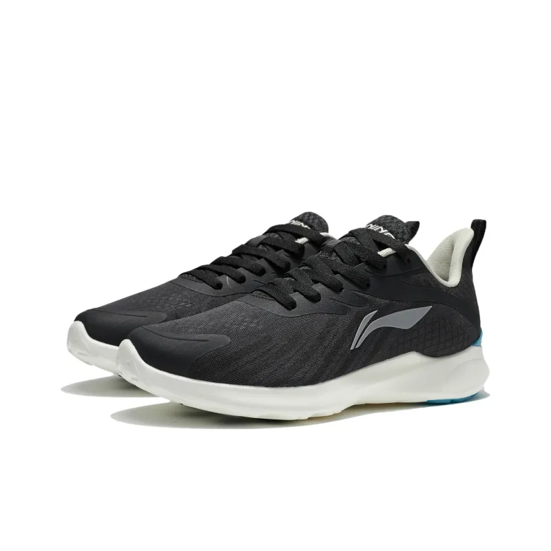 LiNing Elegance Series Cushioned Wear Resistant Breathable Low Top Running Shoes Men's Black-3