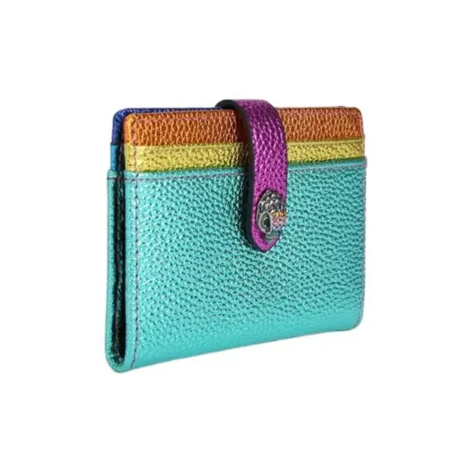Kurt Geiger London Pebbled Cow Leather Card Holder Women's Blue & Multicolor-1