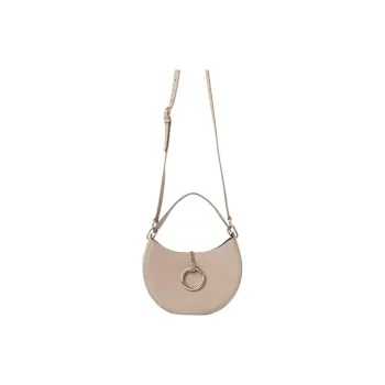 Chloe Grained Calfskin Hobo Bag Shoulder Bag Crossbody Bag Small Size Women's Beige