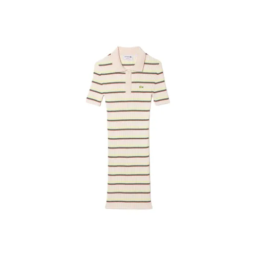 LACOSTE Short-Sleeved Dresses Women's Pink