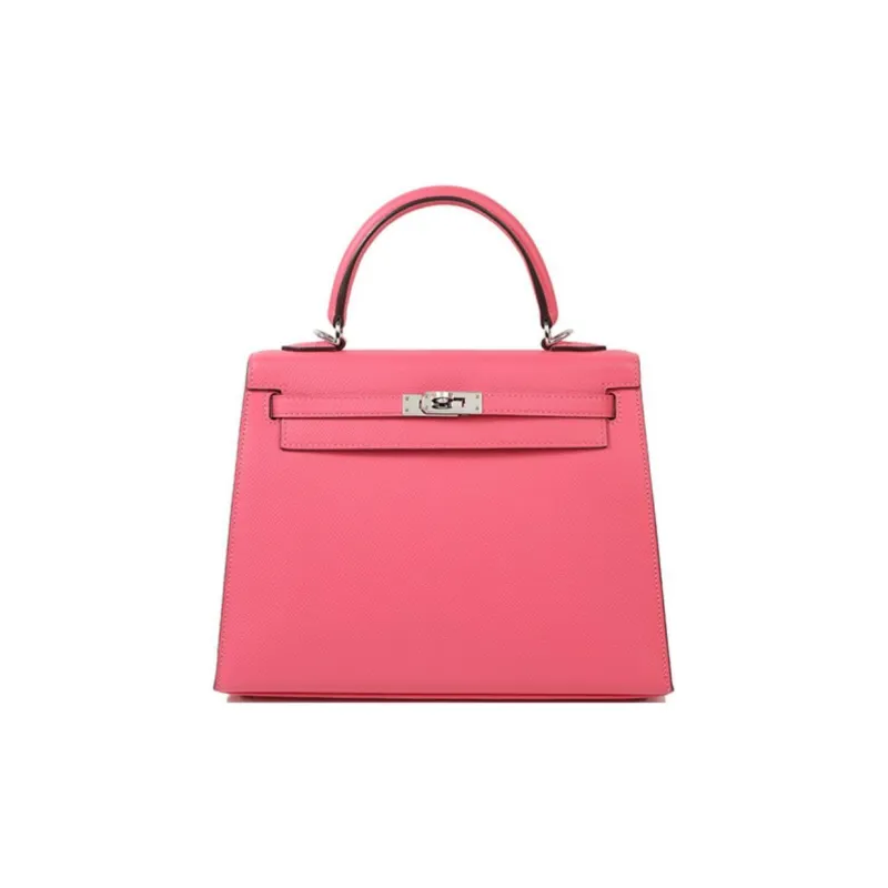 HERMES Kelly Epsom Leather Kelly Bag One Shoulder Handbags Women's 8W Rose Azalea New Lip Balm Powder-0