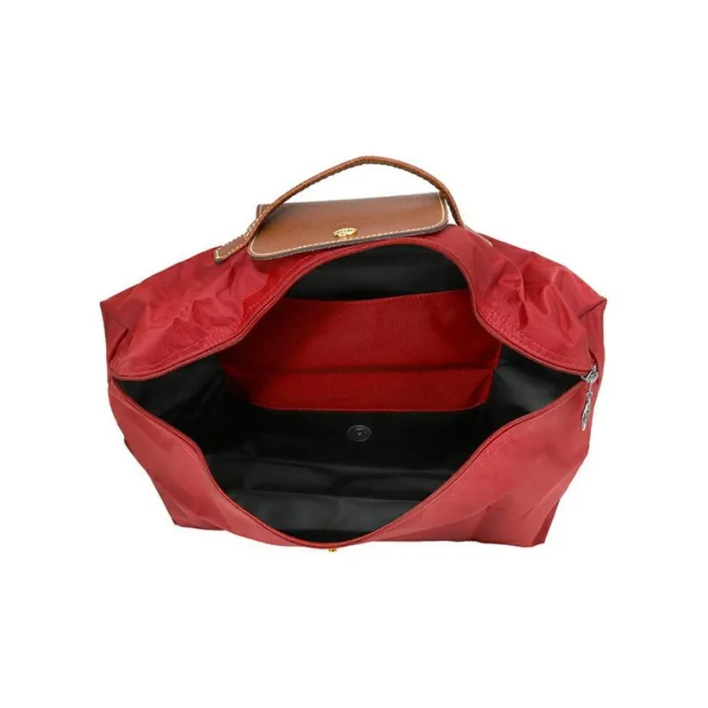 LONGCHAMP Le Pliage Recycled Canvas With Leather Trim Canvas Bag Portable Briefcase Small Size Men's Red-4