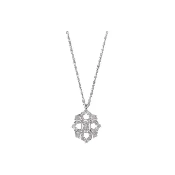 BUCCELLATI 18K White Gold Diamonds Pendants Women's Silver