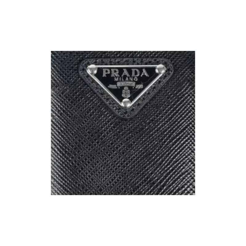 PRADA Saffiano Leather One Shoulder Crossbody Cell Phone Pouch Mini Women's Black-5