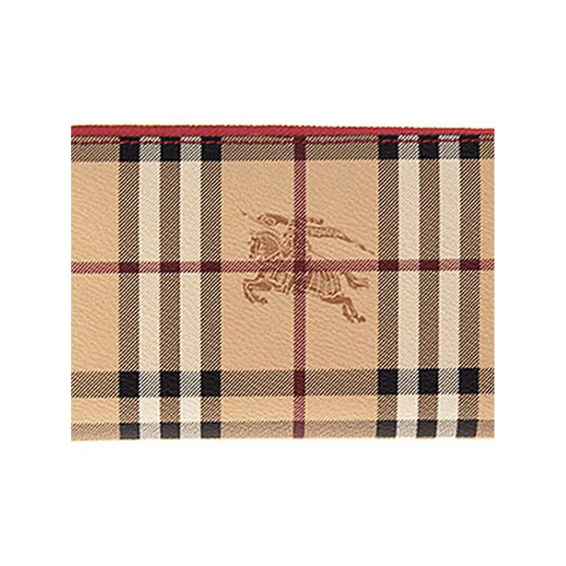 Burberry PVC With Calfskin Card Holder Wallet Women's Red-4