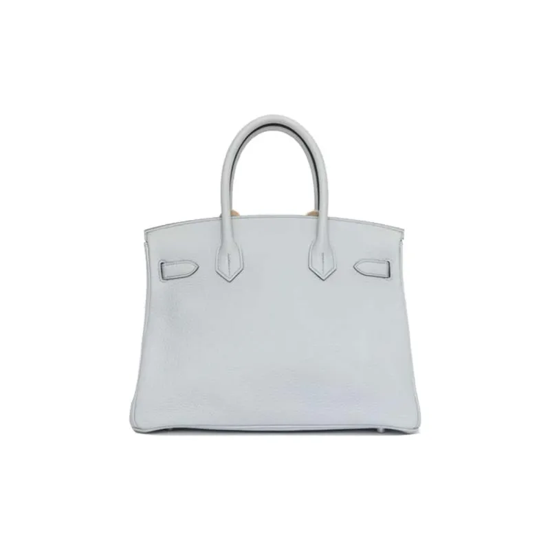 HERMES Birkin Taurillon Clemence Bullock Leather Birkin Bag Handbags Regular Women's 08 Pale Blue Holy Grail Blue-2