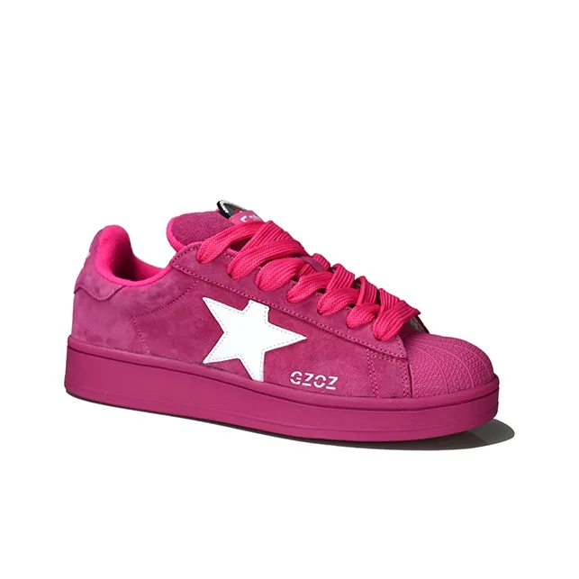 GZOZ Anti Slip And Wear Resistant Breathable Low Top Skateboard Shoes Unisex Rose Red-1