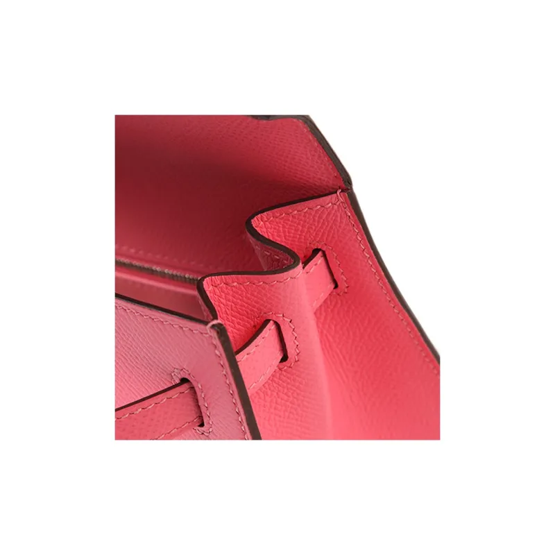 HERMES Kelly Epsom Leather Kelly Bag One Shoulder Handbags Women's 8W Rose Azalea New Lip Balm Powder-9