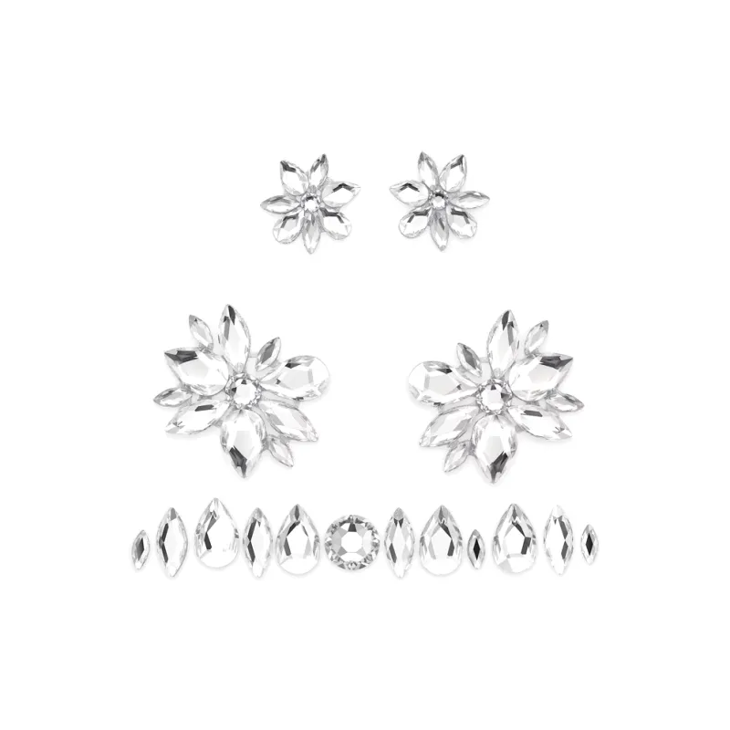 Swarovski Faux Crystal Body Jewelry Unisex White-1