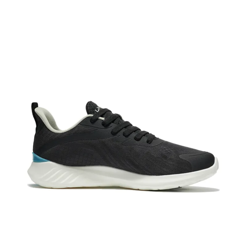 LiNing Elegance Series Cushioned Wear Resistant Breathable Low Top Running Shoes Men's Black-1