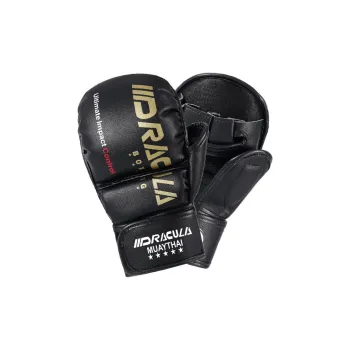 MUAYTHAI DRACULA Half Finger Boxing Gloves Microfiber Leather MMA Training Punching Bag Unisex M/L White/Black