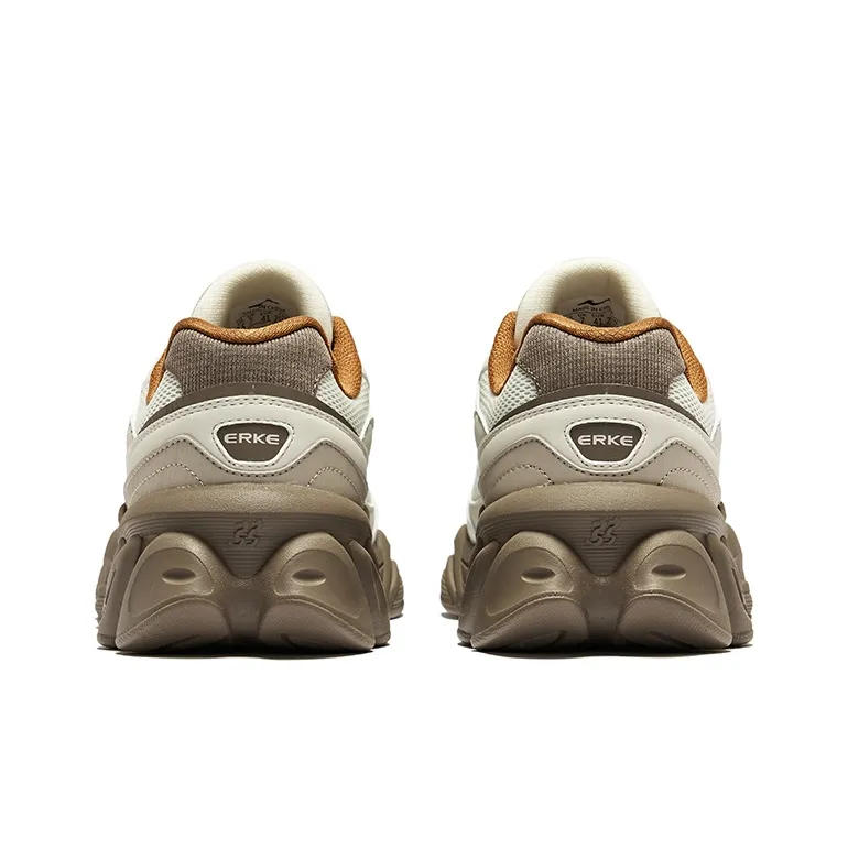 Erke East Rising Anti-Slip Wear-Resistant Low-Top Casual Shoes Men's Pale Gray Microcrystalline White-4