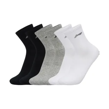 LiNing Fitness Series Mid Calf Socks Unisex 6 Pack