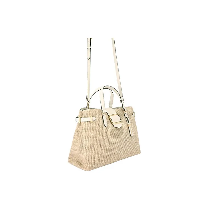 Kurt Geiger London Raffia Shoulder Bag Crossbody Bag Handbag Women's Natural & White-2
