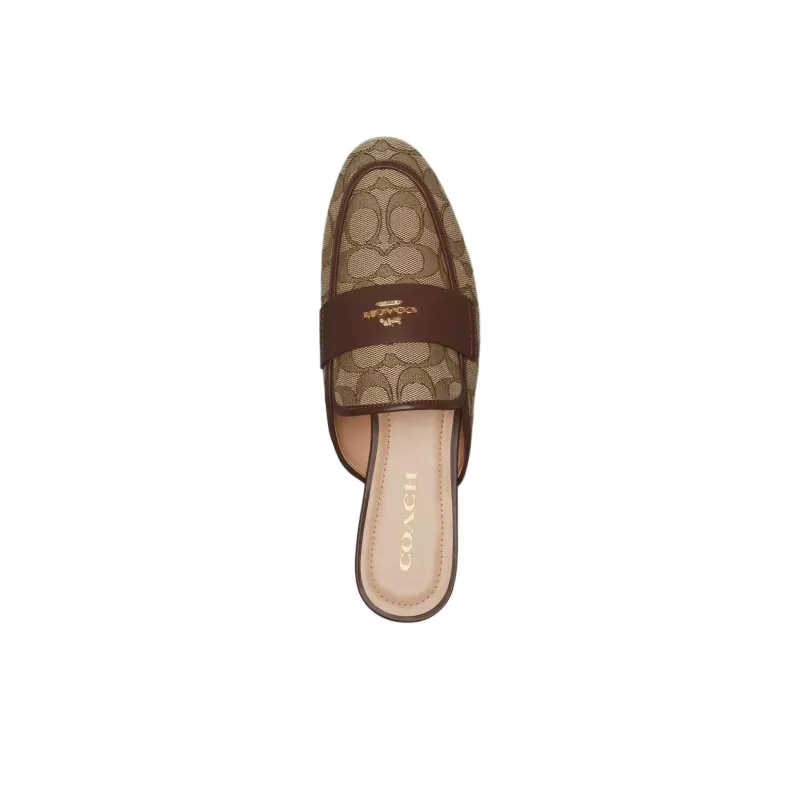 COACH Slip Resistant Wrap toe Slippers Women's Brown-4