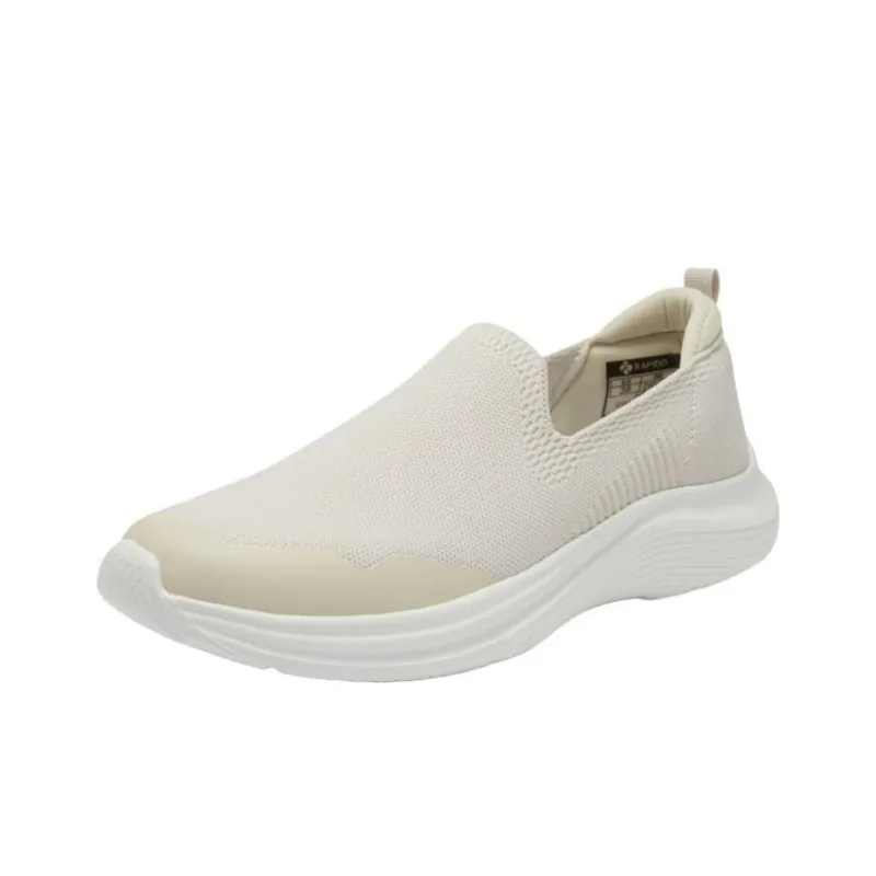 RAPIDO Slip Resistant Breathable Lightweight Wear Resistant Low Top Casual Shoes Unisex Beige-1