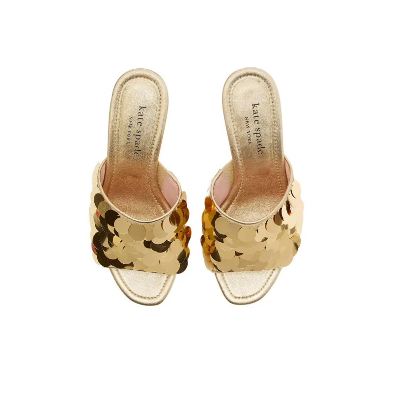 Kate Spade Slide Slippers 6.3cm Women's Gold-3
