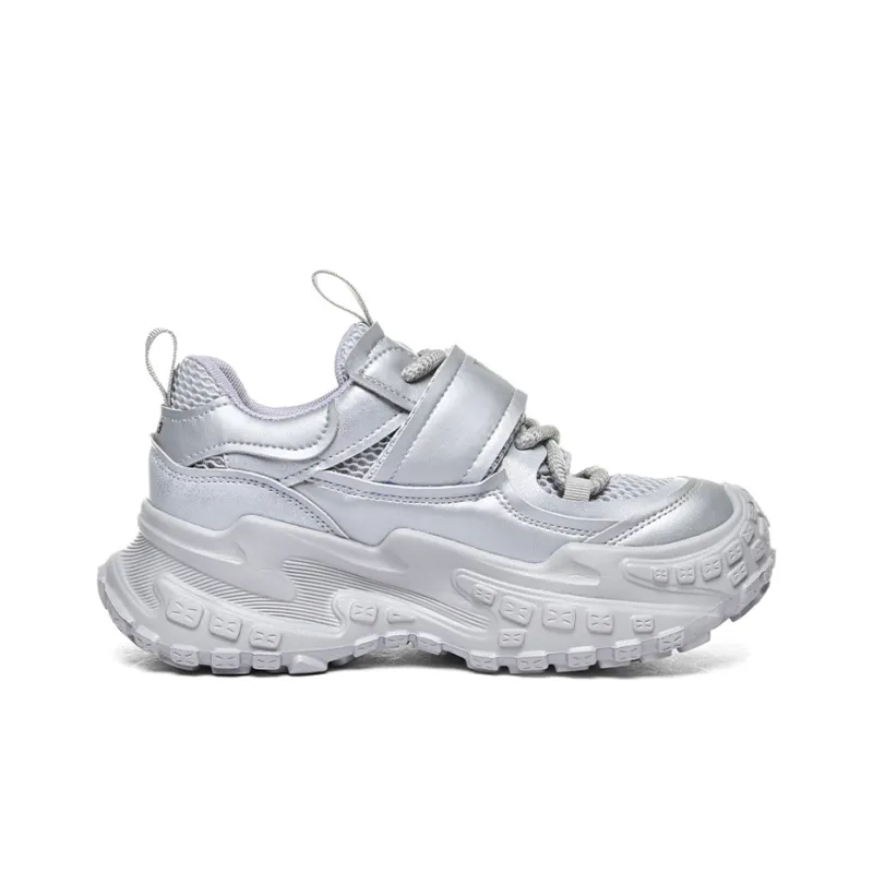 Kappa Anti Slip And Wear Resistant Breathable Low Top Chunky Sneakers Women's Cool Gray-1
