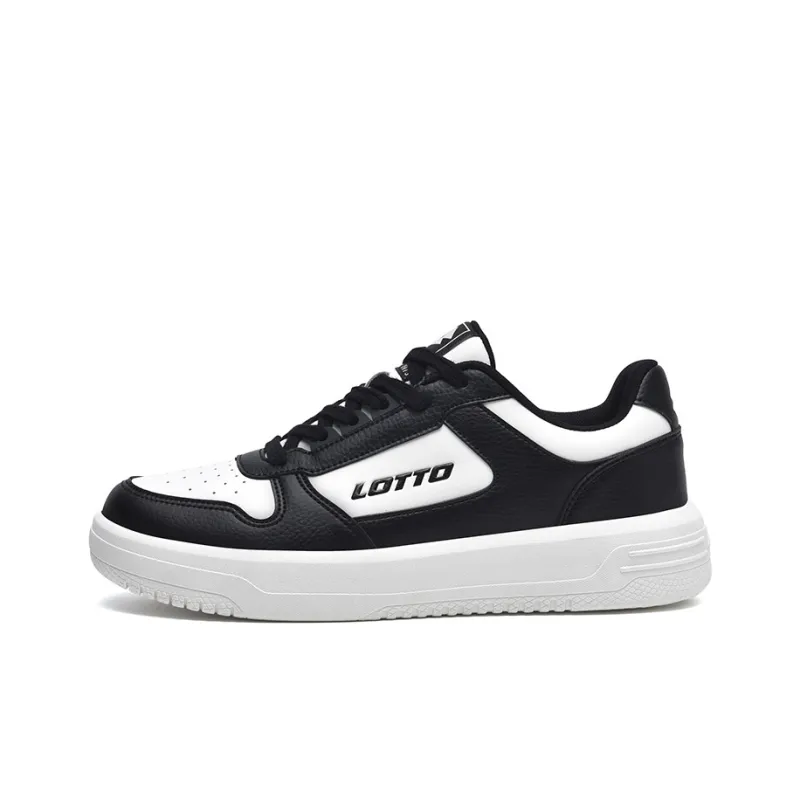 LOTTO Slip Resistant Cushioning Wear Resistant Low Top Skateboard Shoes Men's White Black-0