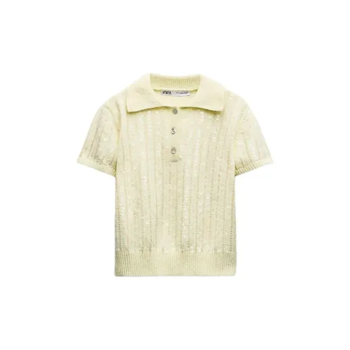 ZARA T-Shirts Women's Light Yellow