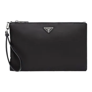 PRADA Nylon Fabric Toiletry Bag Clutch Small Size Men's Black