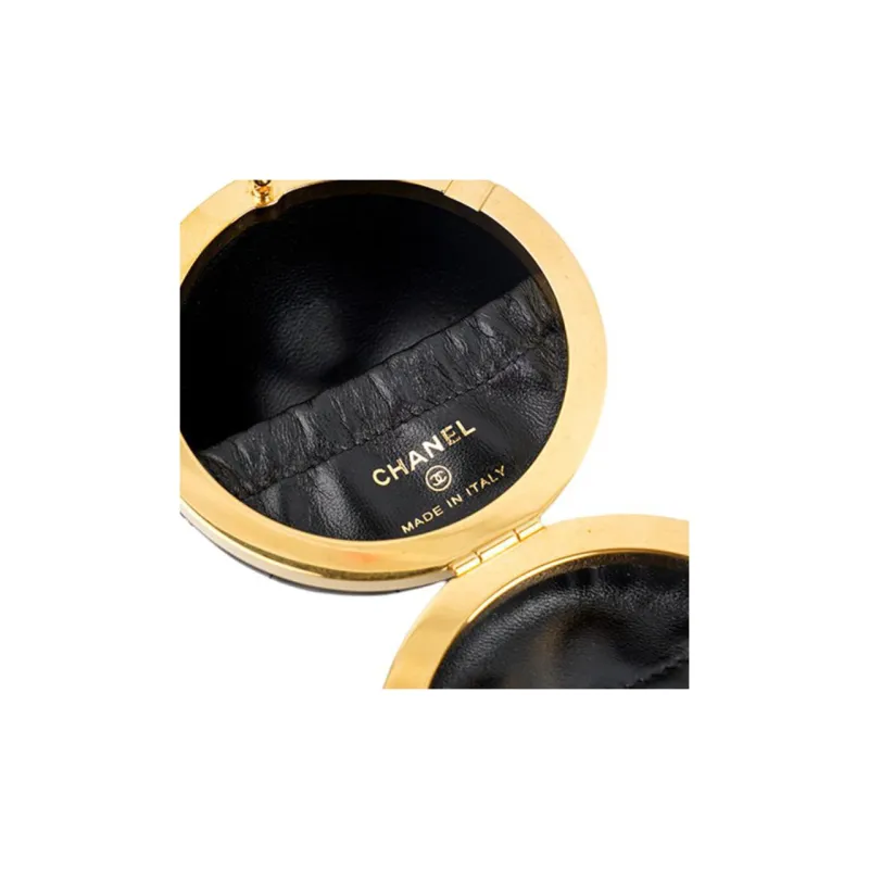 CHANEL 22A Early Autumn Sheepskin Evening Bag, Round Ball Bag, Handbag, Shoulder Bag, Crossbody Bag Women's Black-4