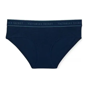 Victoria's Secret PINK COTTON Logo Cotton Lace-Waist Hiphugger Panty/N N Underpants Women's 1 Pack Navy Blue