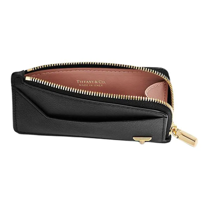 TIFFANY & CO. Tiffany T Goatskin Card Holder Women's Black-3